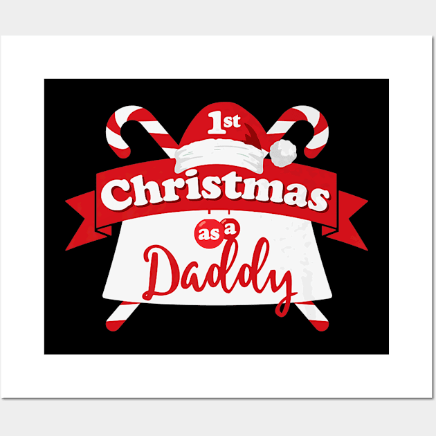 1st Christmas Daddy Fathers Day Wall Art by Autumn Watercolor